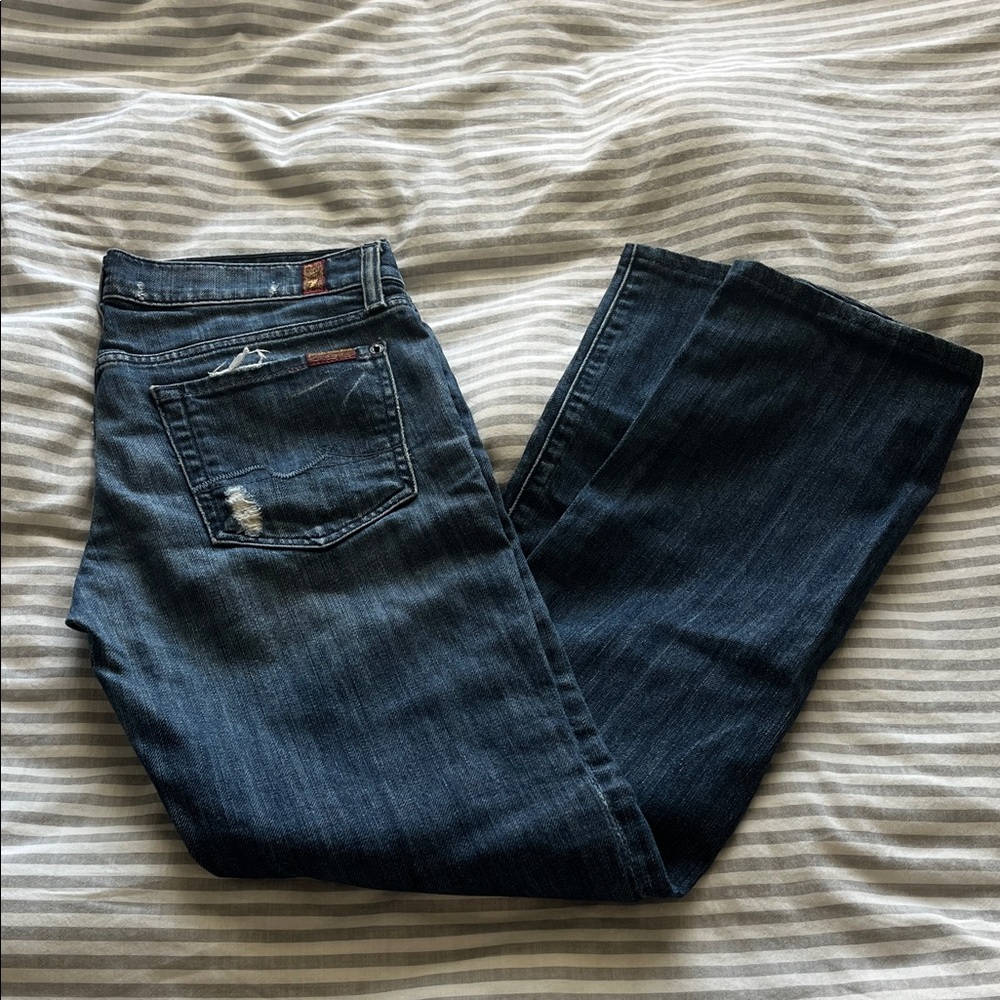 7 for All Mankind - Women's Boot Cut Jeans - Dark Blue